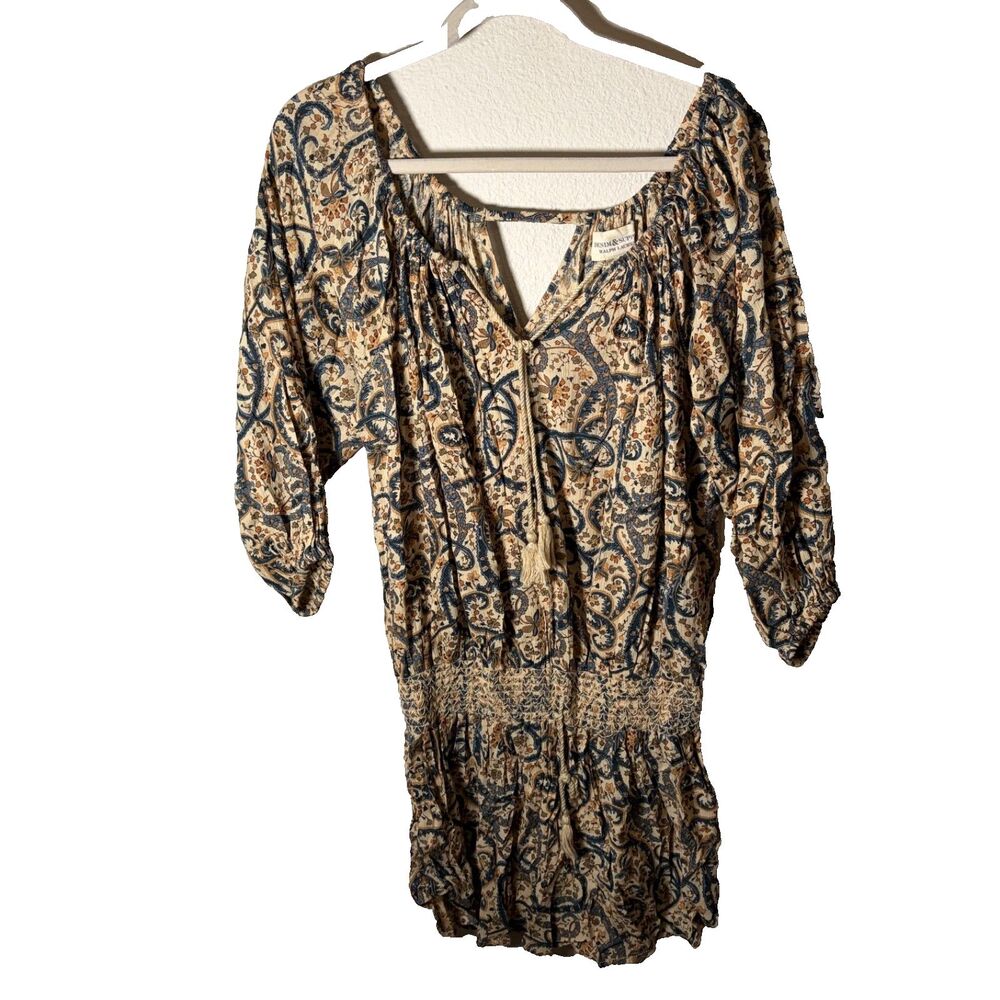Denim & Supply Ralph Lauren Dress Women's Medium Boho Floral Casual Off Shoulder